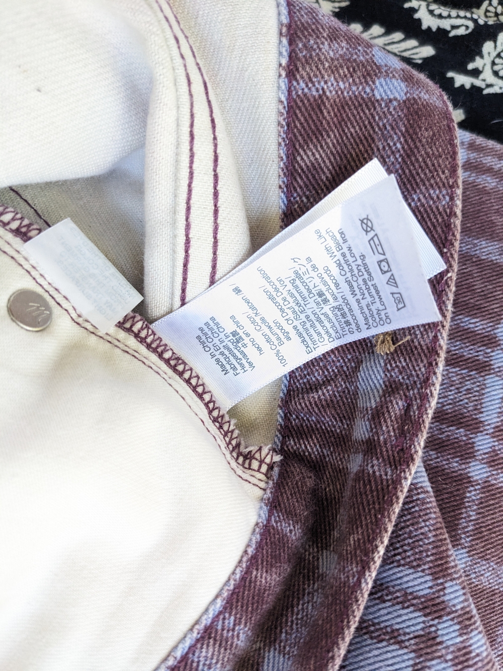 Madewell The Perfect Vintage Straight Jean In Cabernet Plaid - Picture 6 of 6